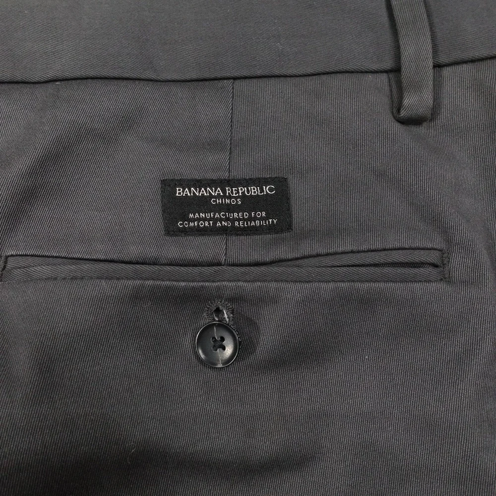 Banana‎ Republic Aiden Slim Fit Chino Pants Mens 35x30 (36x27) Gray Cotton